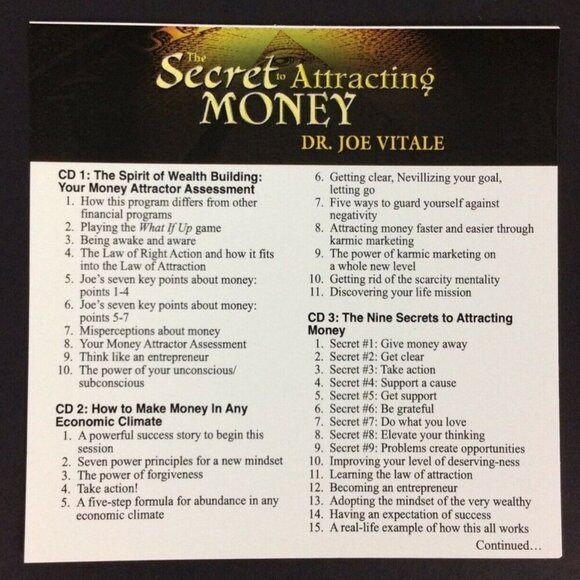 The Secret To Attracting Money By Dr Joe Vitale Audio CD Self Help Course - Picture 4 of 5